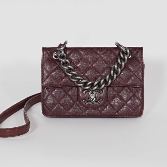 Chanel Quilted Burgundy Caviar Medium Retro Class Flap Bag - Picture 8 of 16